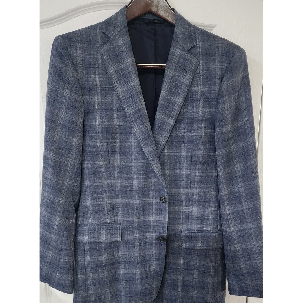 Brooks Brothers Men's Blue Plaid 2 Button Regent Fit Sports Coat Size 38 Regular